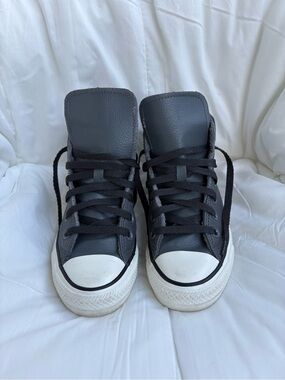 Converse High-Top Sneakers Women, Iron Grey with White Toe. Size 6.5